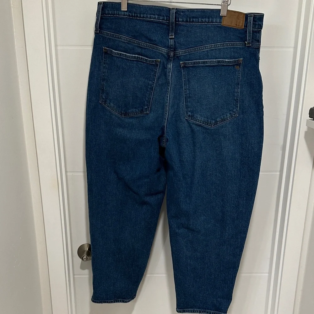 Madewell Plus Size Classic Dark Blue High-Rise Balloon Jeans Size 16 / 33 - Picture 3 of 7